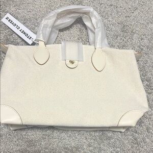 Stone & Clovery Cream Canvas Tote Bag